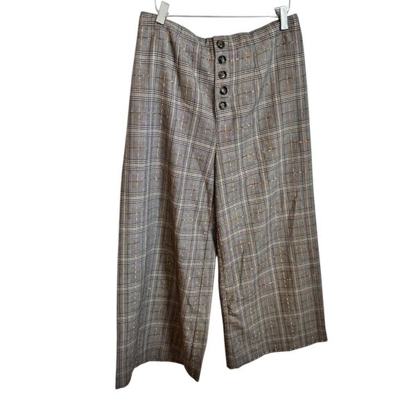 Anthropologie Roma Plaid Chenille Trousers 4 - Picture 3 of 8